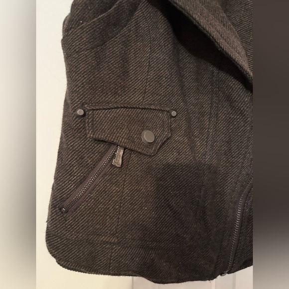 Buckaroo Jeans Vintage Wool Vest Brown Medium Collared Zip Metal Logo Western - Picture 3 of 10